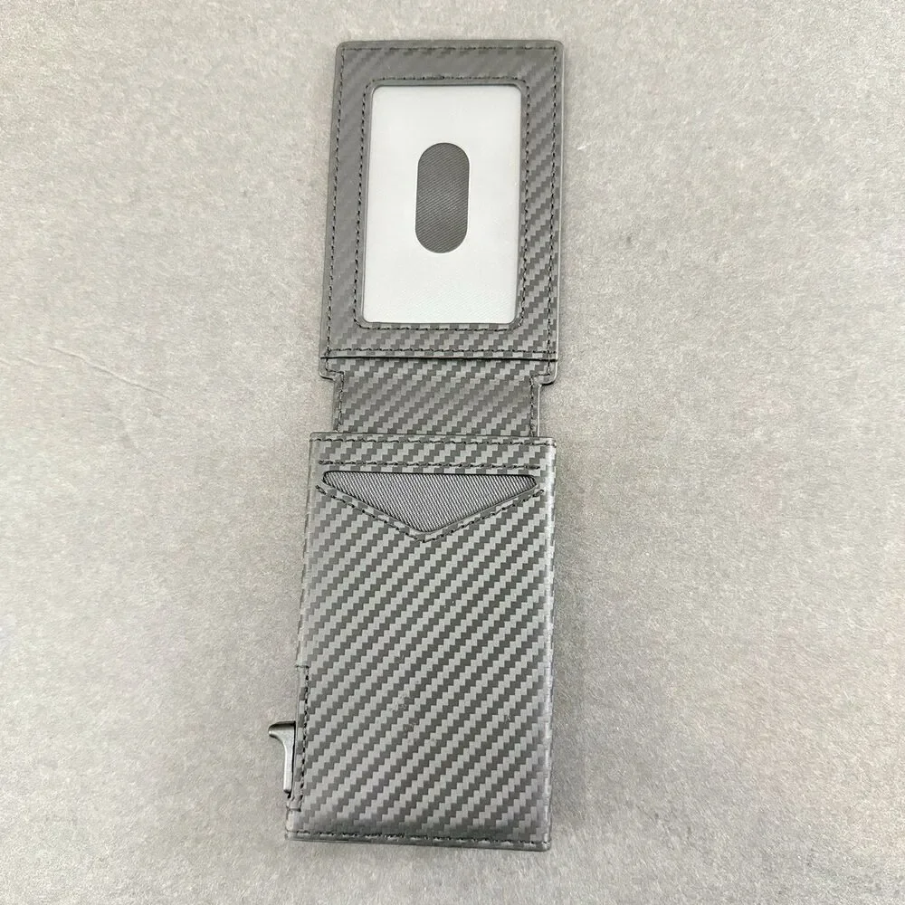 Men's RFID Wallet with Money Clip Minimalist Slim Pop Up Card Holder Gift idea